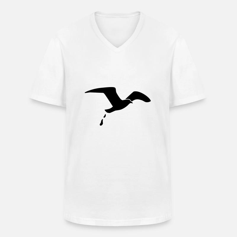 Möwe - Männer-T-Shirt mit V-Ausschnitt - Weiß