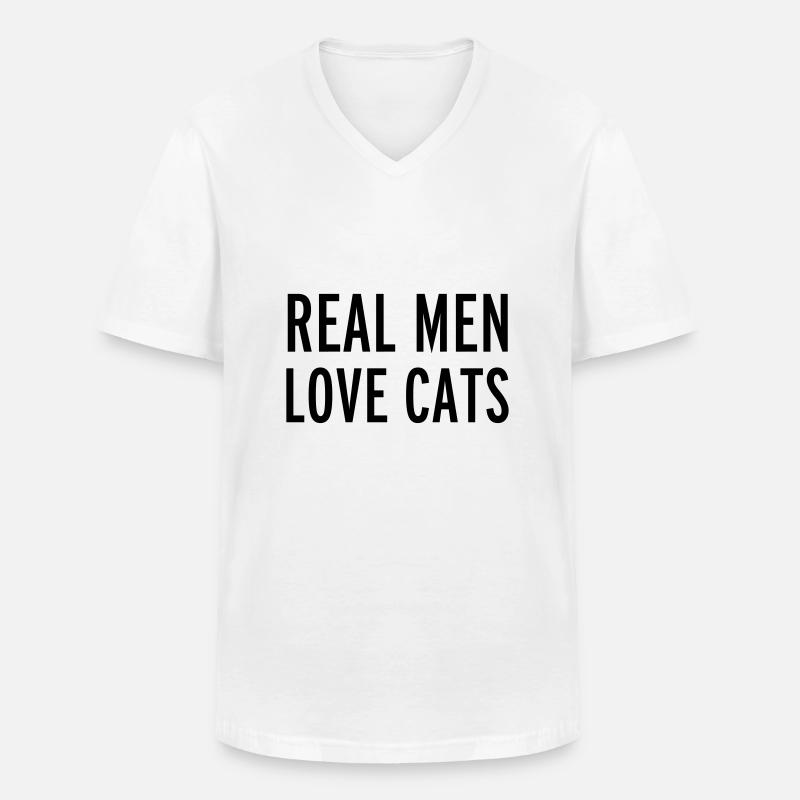 Cats - Männer-T-Shirt mit V-Ausschnitt - Weiß