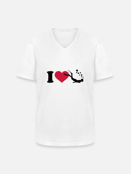 Schnorcheln - Männer-T-Shirt mit V-Ausschnitt - Weiß