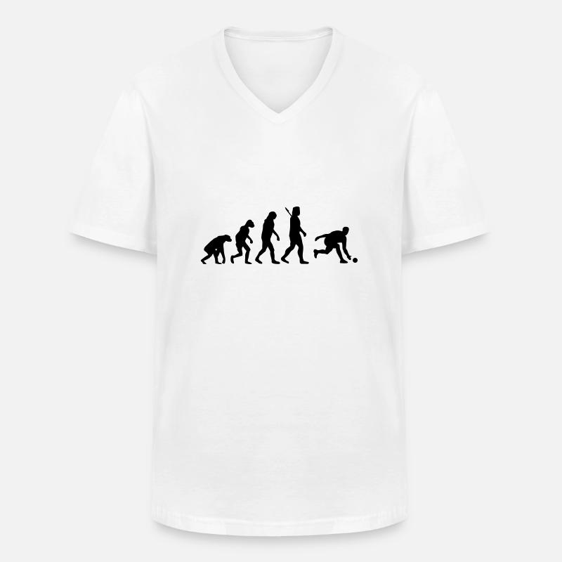 Evolution Kegeln - Männer-T-Shirt mit V-Ausschnitt - Weiß