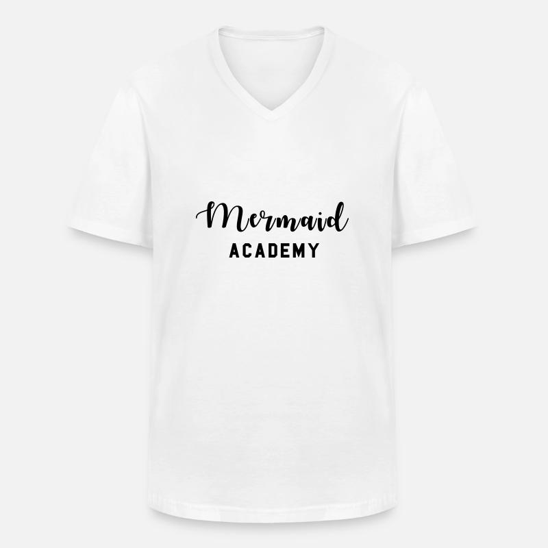 Mermaid Academy - Männer-T-Shirt mit V-Ausschnitt - Weiß