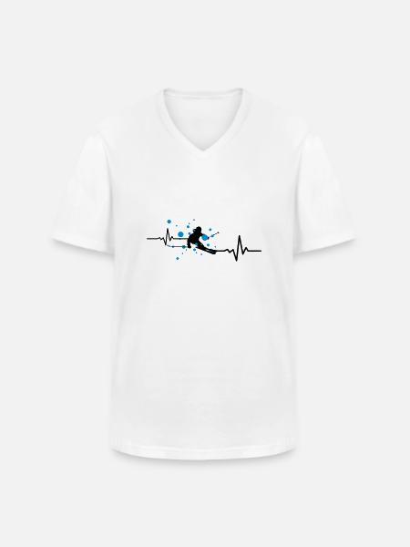 Winter - Skifahrer Puls - Männer-T-Shirt mit V-Ausschnitt - Weiß