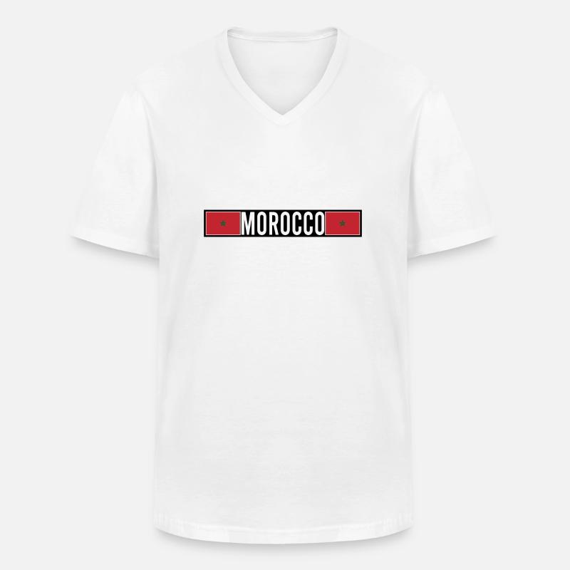 Marokko - Männer-T-Shirt mit V-Ausschnitt - Weiß