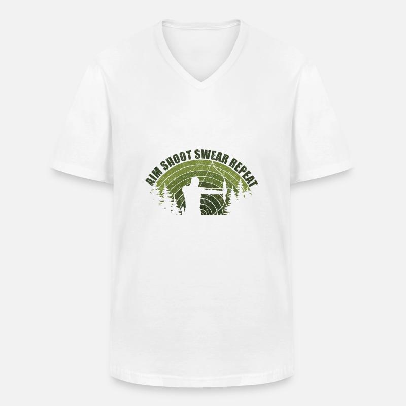 Spaß Bogenschießen Bogenschießen Bogenschießen Jagdpfeil - Männer-T-Shirt mit V-Ausschnitt - Weiß