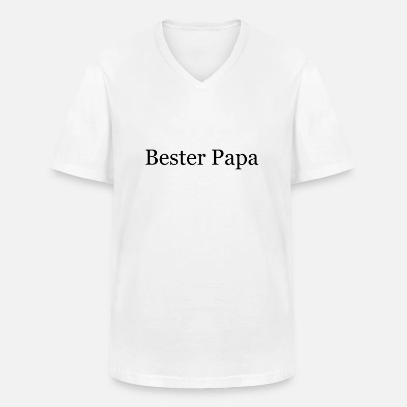 Bester Papa - Männer-T-Shirt mit V-Ausschnitt - Weiß