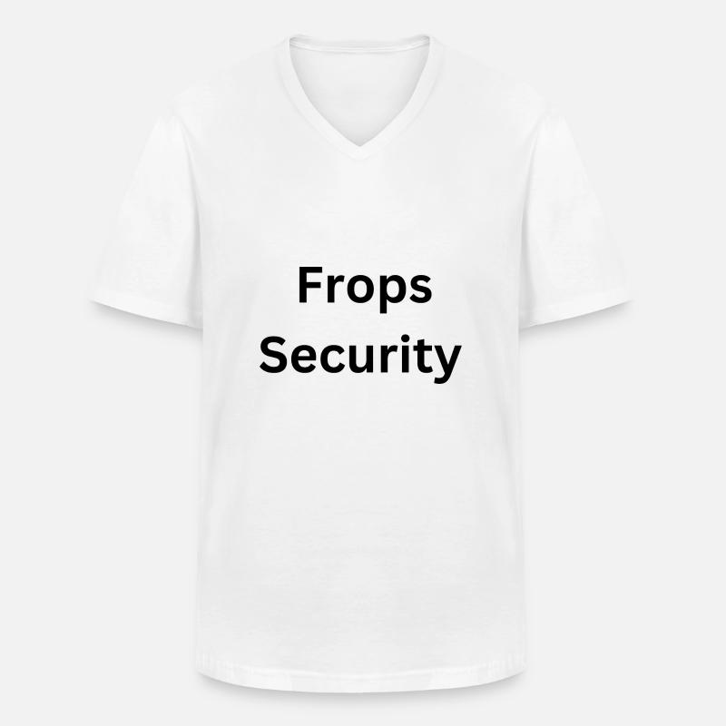 Frops Security - Männer-T-Shirt mit V-Ausschnitt - Weiß