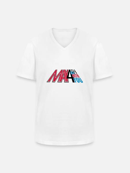 may4th_vec_3 de - Männer-T-Shirt mit V-Ausschnitt - Weiß