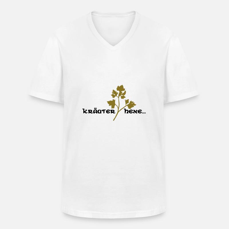 Kräuterhexe - Männer-T-Shirt mit V-Ausschnitt - Weiß