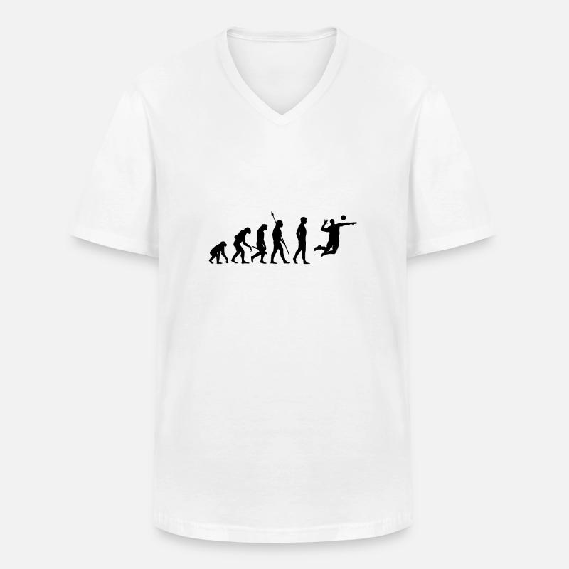 Volleyball Beachvolleyball Evolution - Männer-T-Shirt mit V-Ausschnitt - Weiß