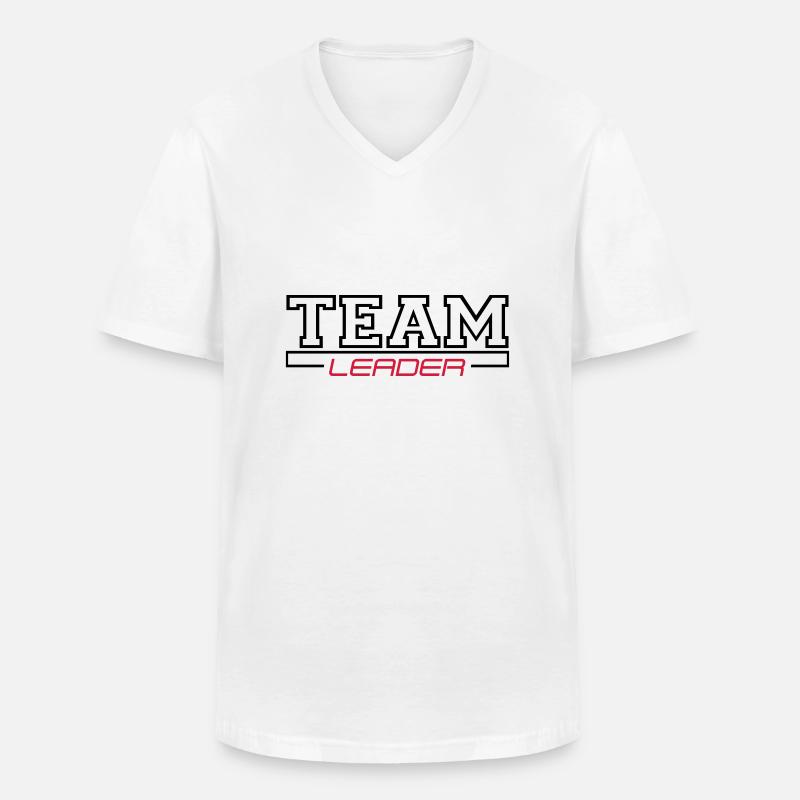 team leader - Männer-T-Shirt mit V-Ausschnitt - Weiß