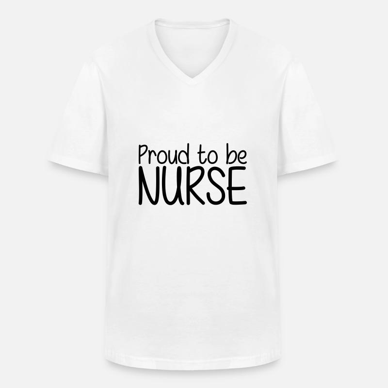Proud to be Nurse - Männer-T-Shirt mit V-Ausschnitt - Weiß