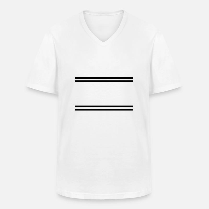 Lines - Männer-T-Shirt mit V-Ausschnitt - Weiß