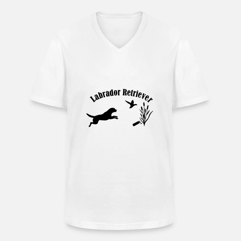 Labrador Retriever - Männer-T-Shirt mit V-Ausschnitt - Weiß