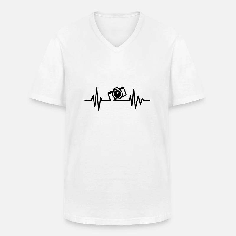 Fotograf - Männer-T-Shirt mit V-Ausschnitt - Weiß