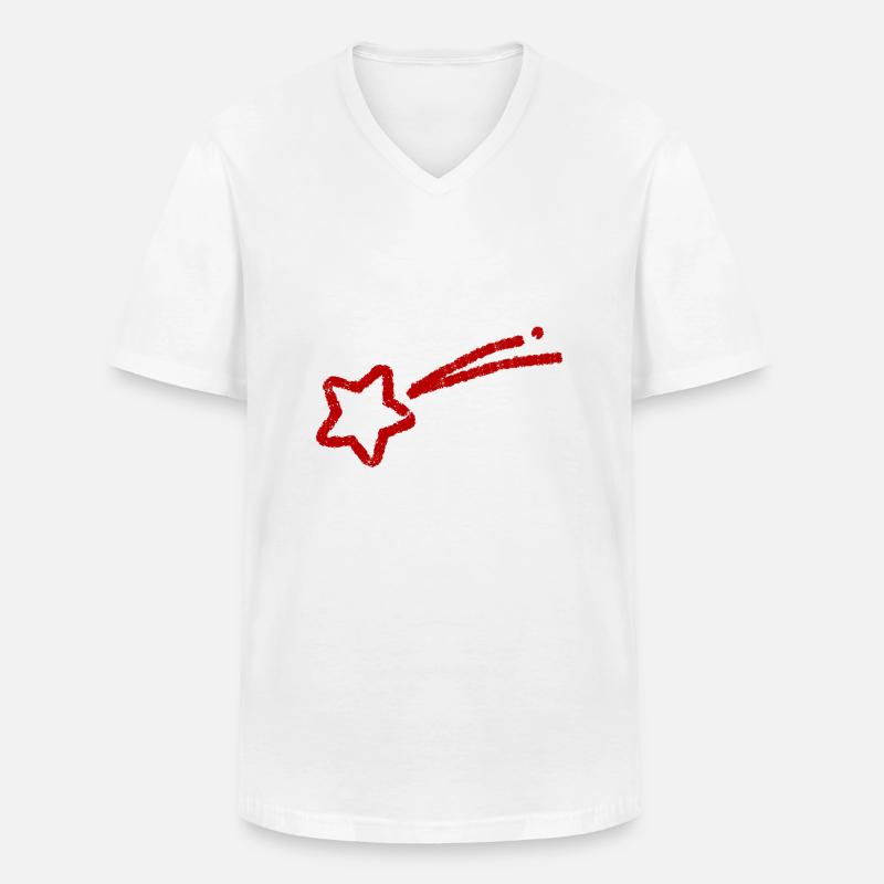 handgezeichnete Sternschnuppe - Männer-T-Shirt mit V-Ausschnitt - Weiß