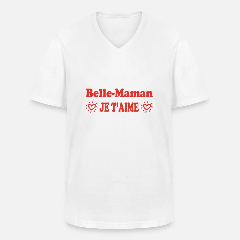Stiefmutter, ich liebe dich - Männer-T-Shirt mit V-Ausschnitt - Weiß