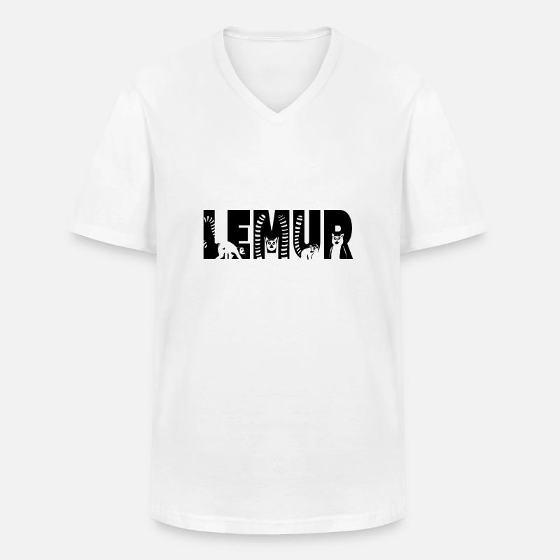 Lemur Tippfehler - Männer-T-Shirt mit V-Ausschnitt - Weiß