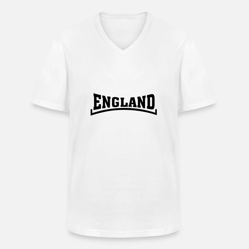 england - Männer-T-Shirt mit V-Ausschnitt - Weiß