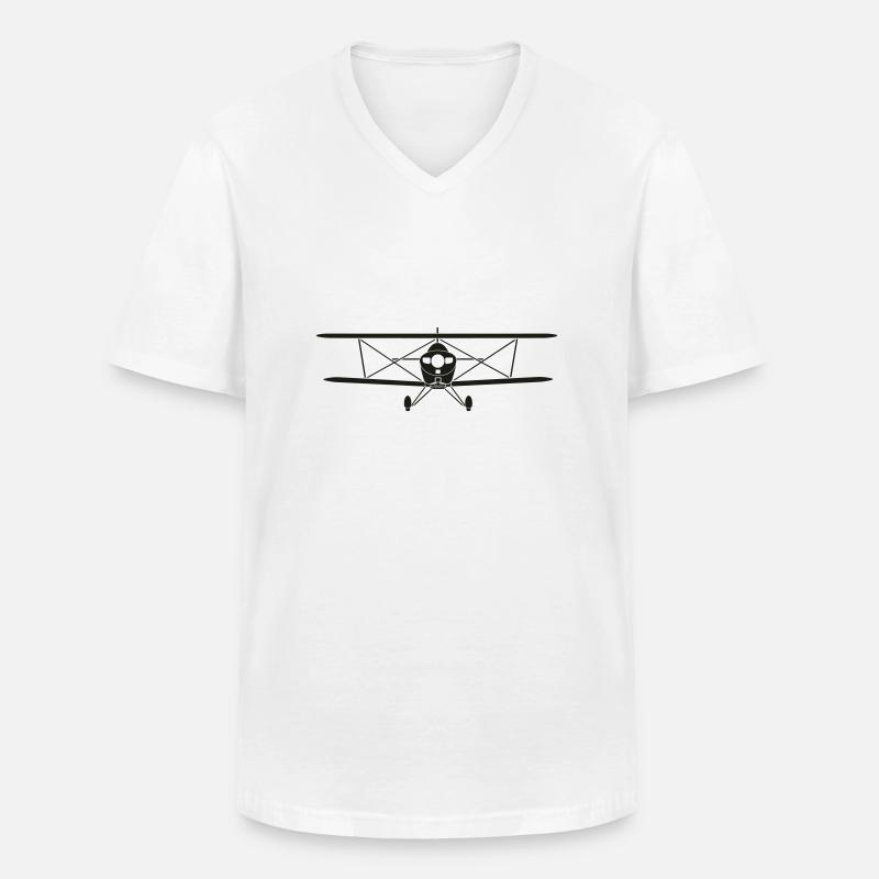 pitts_frontal - Männer-T-Shirt mit V-Ausschnitt - Weiß