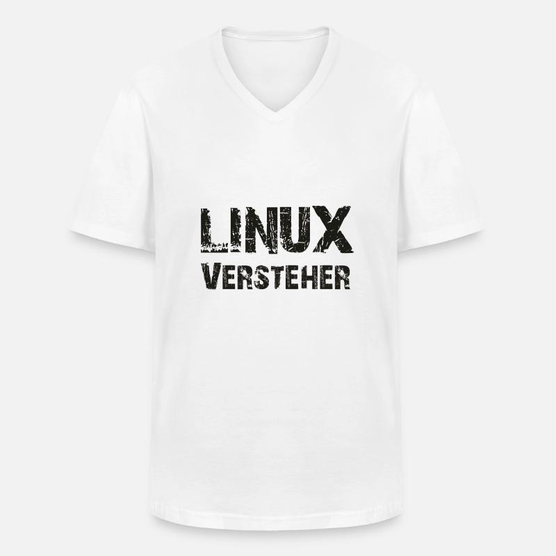 linux versteher - Männer-T-Shirt mit V-Ausschnitt - Weiß
