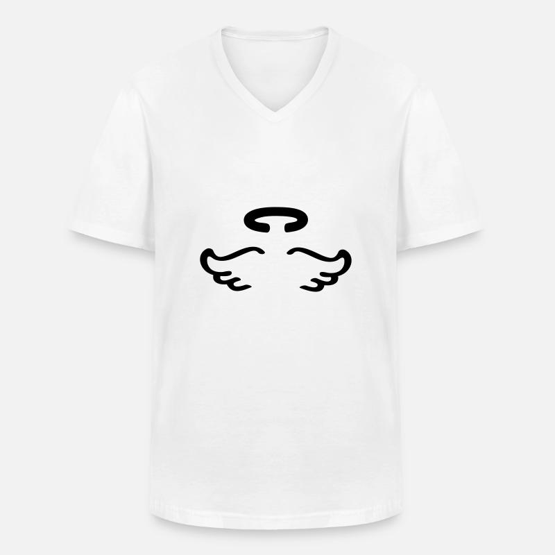 Engel Symbol - Männer-T-Shirt mit V-Ausschnitt - Weiß