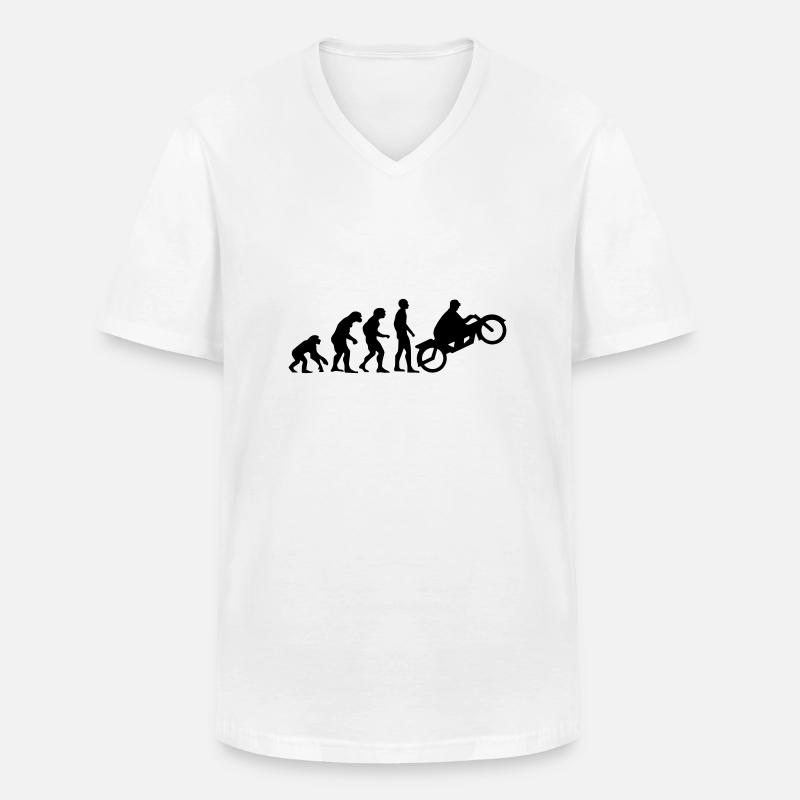 motor evolution 2 - Men's V-Neck T-Shirt - white