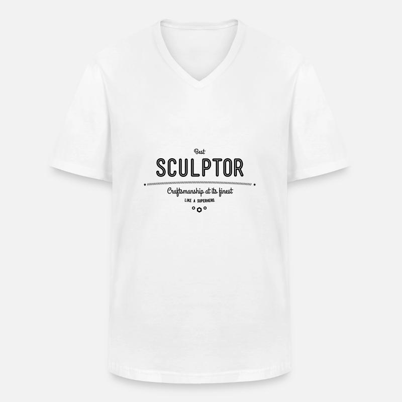 Bester Bildhauer - Handwerkskunst vom Feinsten - Männer-T-Shirt mit V-Ausschnitt - Weiß