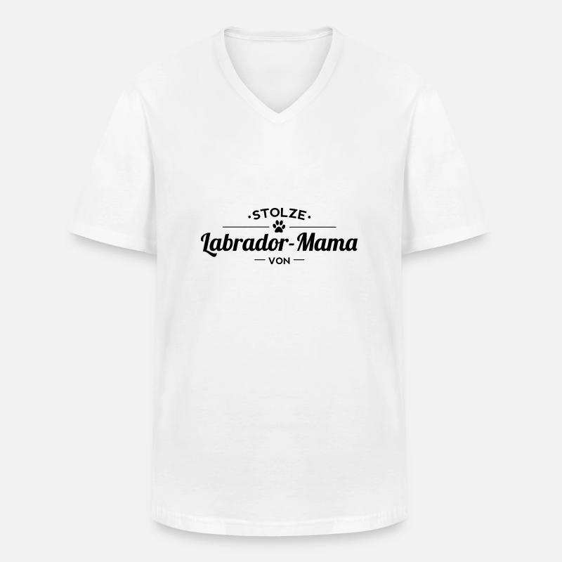 Labrador-Mama Wunschname - Männer-T-Shirt mit V-Ausschnitt - Weiß