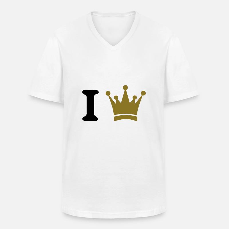 i king - Männer-T-Shirt mit V-Ausschnitt - Weiß