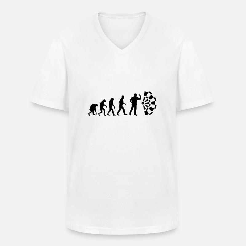 dart evolution - Männer-T-Shirt mit V-Ausschnitt - Weiß