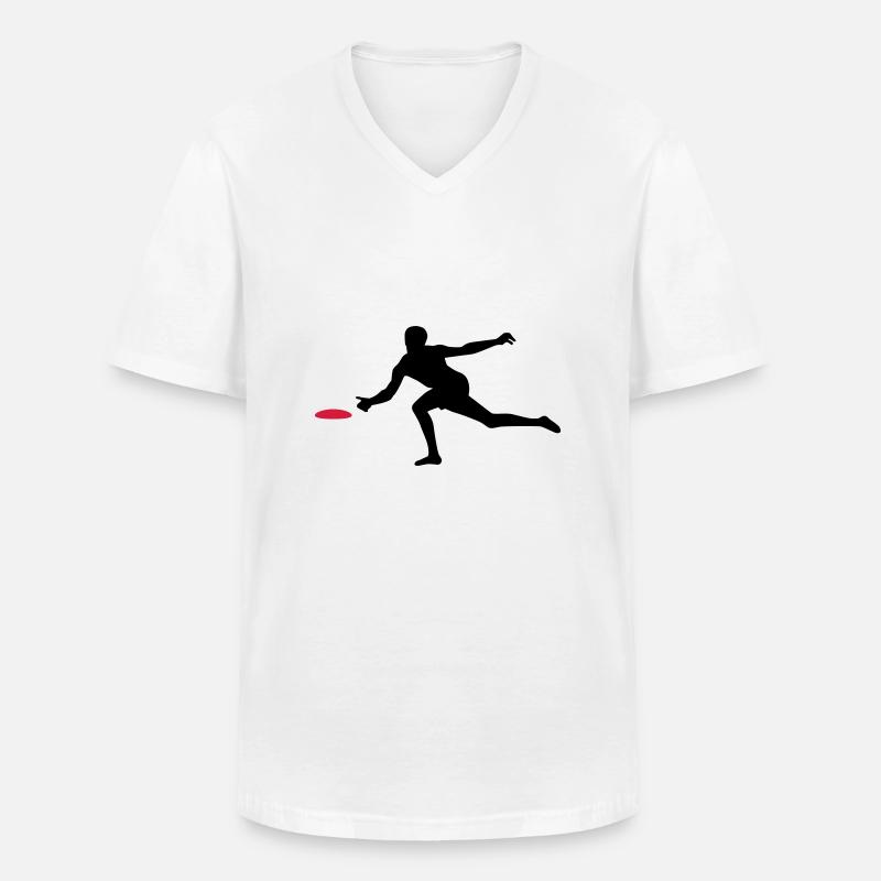 Discgolf - Männer-T-Shirt mit V-Ausschnitt - Weiß