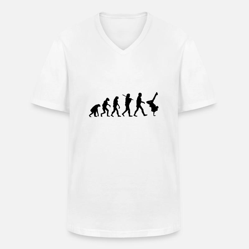 Evolution brakedance - Männer-T-Shirt mit V-Ausschnitt - Weiß