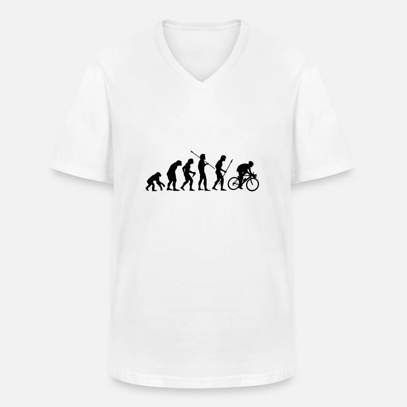 Biker evolution - Men's V-Neck T-Shirt - white