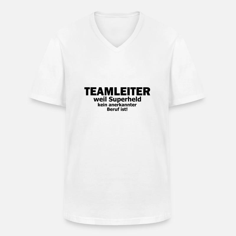 teamleiter - Männer-T-Shirt mit V-Ausschnitt - Weiß