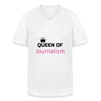 Journalist Journalism Journalismus Journaliste - Men's V-Neck T-Shirt - white - Front - AI Model Male 185 light (185cm)