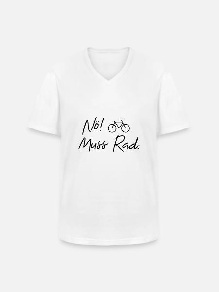 nö muss rad - Männer-T-Shirt mit V-Ausschnitt - Weiß