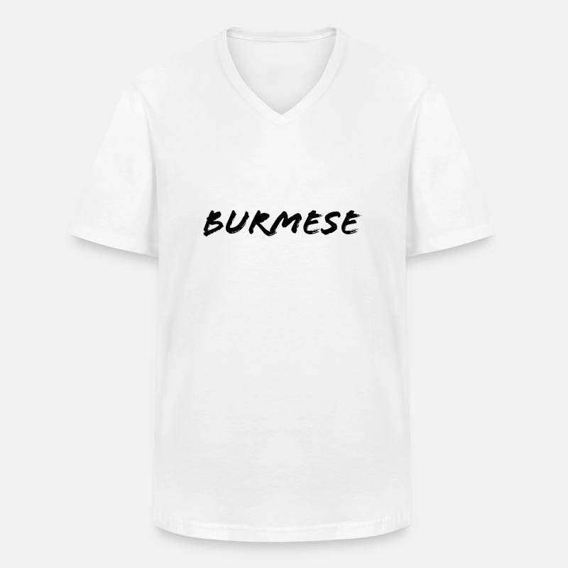 Birmanisch - Männer-T-Shirt mit V-Ausschnitt - Weiß