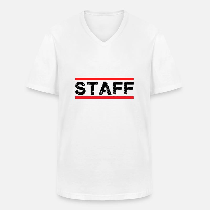 staff - Männer-T-Shirt mit V-Ausschnitt - Weiß