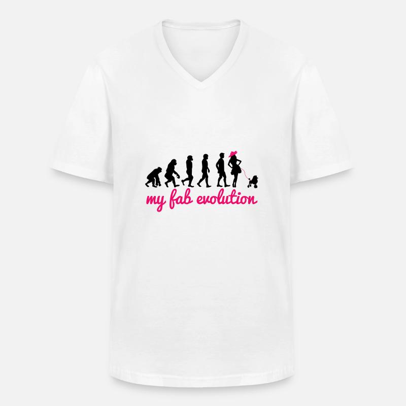 Hund / Pudel: My Fab Evolution - Männer-T-Shirt mit V-Ausschnitt - Weiß