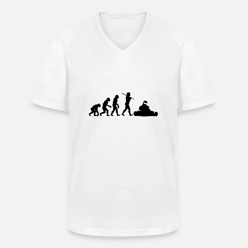 Karting Evolution - Männer-T-Shirt mit V-Ausschnitt - Weiß