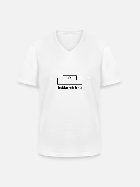 resistance is futile - Men's V-Neck T-Shirt - white