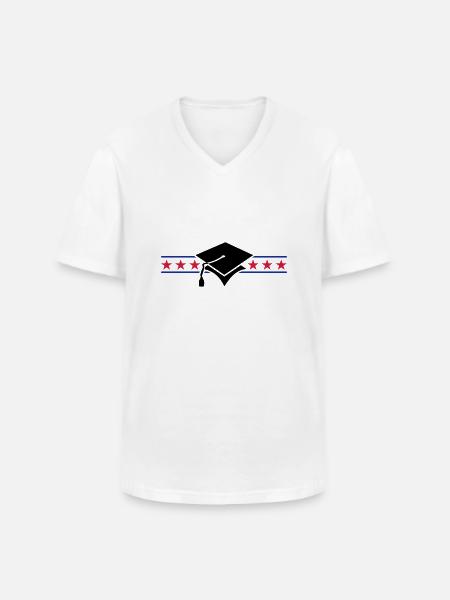 scholar hat / Gelehrtenhut (3c) - Men's V-Neck T-Shirt - white