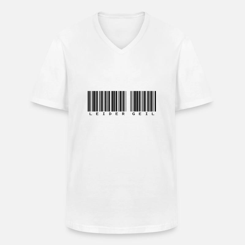 Leider Geil Barcode - Männer-T-Shirt mit V-Ausschnitt - Weiß