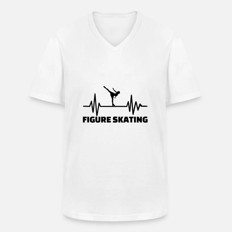 Eiskunstlauf - Männer-T-Shirt mit V-Ausschnitt - Weiß