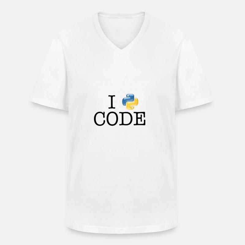 I love code - Python - Männer-T-Shirt mit V-Ausschnitt - Weiß