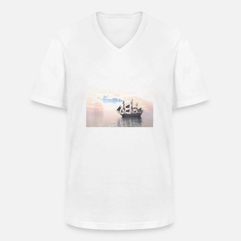 HMS Victory - Männer-T-Shirt mit V-Ausschnitt - Weiß