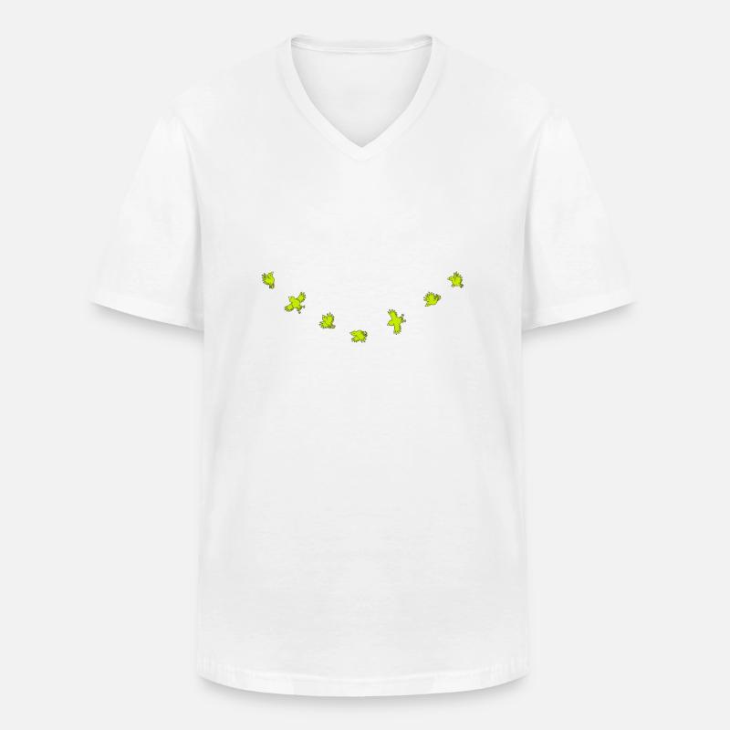 Birdies - T-shirt col V Homme - blanc