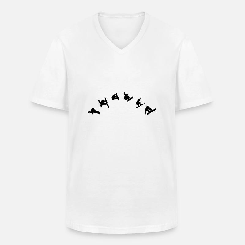 Snowboarder - Freestyle - Männer-T-Shirt mit V-Ausschnitt - Weiß