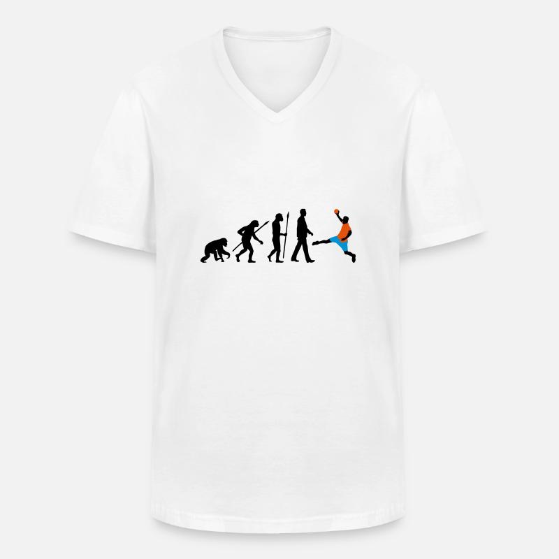 evolution_handball_102012_a_3c - Männer-T-Shirt mit V-Ausschnitt - Weiß