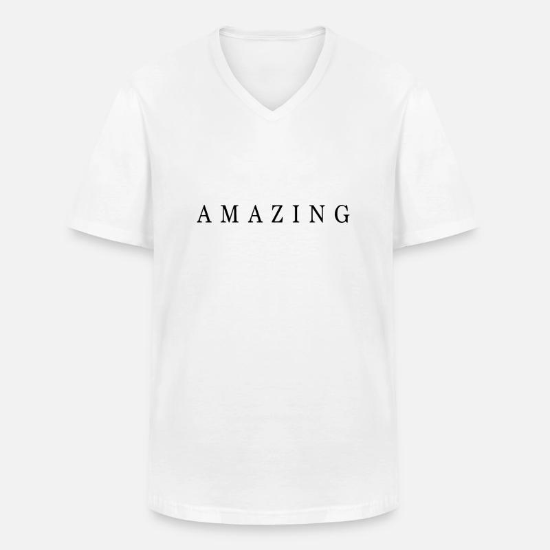 verblüffend - Männer-T-Shirt mit V-Ausschnitt - Weiß